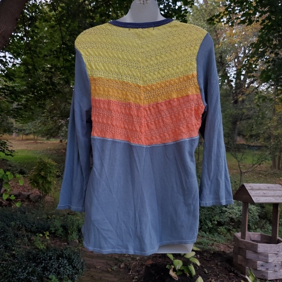 We The Free People In 🌈 rainbows crochet top mixed media Top **dark spots**asis - Picture 8 of 15